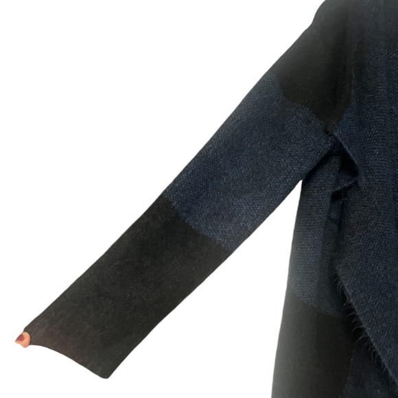 North Style Color Block Long Line Open Front Fuzzy Duster Cardigan Sweater M - Picture 11 of 13